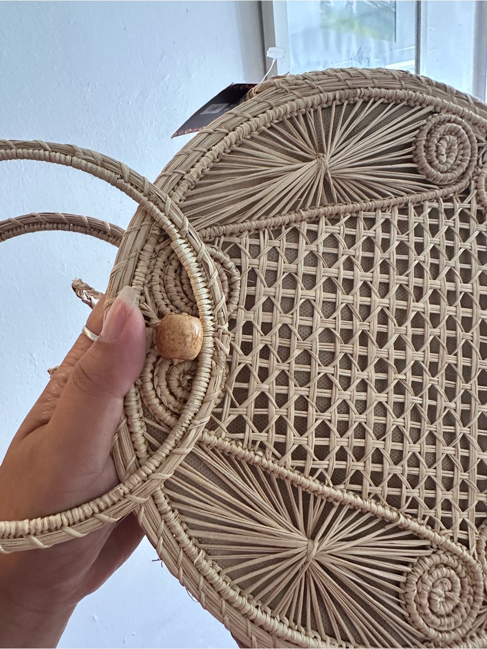 Handmade Iraca Palm Round Woven Bag | Artisan Straw Handbag